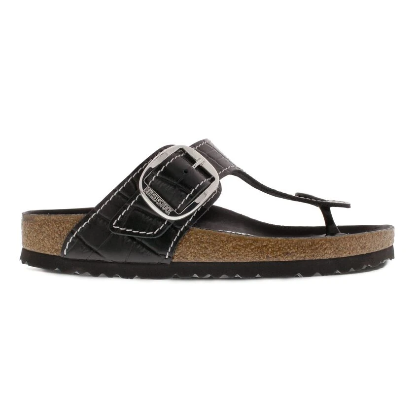 Birkenstock Gizeh Big Buckle Natural Leather Patent Black - Image 6