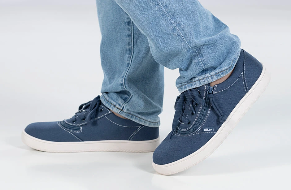 FINAL SALE - Men's Blue/White Stitch BILLY Sneaker Low Tops - Image 9