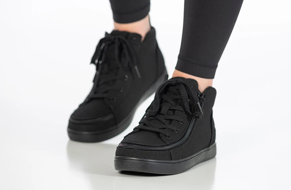 FINAL SALE - Women's Black To The Floor BILLY Sneaker Lace Mid Tops - Image 10
