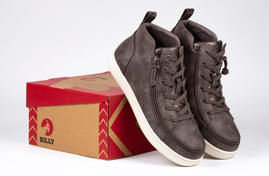 FINAL SALE - Women's Espresso BILLY Sneaker Lace Mid Tops - Image 8